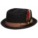 Summer   Straw Pork Pie Fedora with Stripe Or Solid Band Feather Hat   eb-35149738