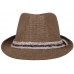 Summer Straw Fedora Hat Trilby Cuban Cap Summer Beach Sun Panama    eb-64565086
