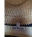 Straw Studios Fedora Style Hat woven With Navy Stripe Sz M/L  eb-65560711
