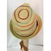 Hat Fedora s One Size Beige Natural Rainbow Striped Straw Roped Band   eb-69781555