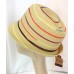 Hat Fedora s One Size Beige Natural Rainbow Striped Straw Roped Band   eb-69781555