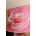 Erik Javits Packable Romantic Pink Fedora Chiffon Flower Hat Sz L XL  eb-34741789