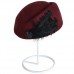 s Hat Vintage Feather Wool For Beret Style Stewardess Airline Fleece Girl  eb-60184585