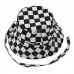 Harajuku Checkerboard Hat Black White Plaid Bucket  s HipHop Summer Cap 648747451275 eb-19996492