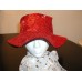 RED SEQUIN HAT SOCIETY WIDE BRIM 6" GAUCHO CAP ONE SIZE ADORABLE FLOPPY BRIM NEW  eb-94266279