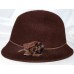 Summer Thompkins Dark Brown Rabbit Fur Bucket Hat Faux Leopard Fur Flower Size L  eb-34925547