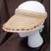 Natural color straw visor  embellished with WOOD BEADS  one  fits most  NE  eb-42713334