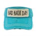 ADJUSTABLE BAD HAIR DAY LADIES GIRLS WESTERN VISOR BLACK WHITE R TURQUOISE BLUE   eb-61146585