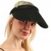 UPF UV Sun Protect Wide Braid Brim Clip Visor Open Back Beach Golf Cap Hat  eb-64668856