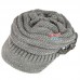 New Fashion 's Cable Knit Visor winter Hat with Flower Accent MultiColor  eb-24859272