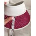 Kate Spade New York Pink and White Adjustable Visor with Bow  eb-31721127
