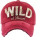 Wild Heart Vintage Distressed Baseball Cap Washed Dad Hat Adjustable  eb-26429355