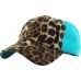 Leopard Ponycap Messy High Bun Ponytail Adjustable Baseball Cap Hat  eb-30665532