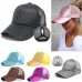 Adjustable Summer  Glitter Ponytail Baseball Cap Messy Bun Snapback Hat US  eb-46112621
