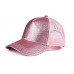 C.C Ponycap Messy High Bun Ponytail Adjustable Glitter Mesh Baseball CC Cap Hat  eb-61476558