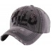 "WILD AT HEART" HIPPY DISTRESSED LADIES CAP HAT GRAY BLACK OR MINT NAVY BLUE  eb-51385315