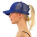 Navy Blue Baseball Cap Snapback Tennis  Messy Ponytail For Nylon  eb-52884461