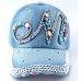  's Rhinestone Crystal Baseball Cap Fashion Bling Denim Tennis Hats  eb-96286748