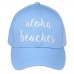  "ALOHA BEACHES"  CC Embroidered Adjustable Ball Cap Hat  OS Fits Most  eb-30062003