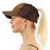 Summer  Glitter High Bun Ponytail Mesh Baseball Cap Messy Adjustable Hat  eb-86675888