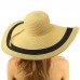2Tone  Floppy Super Big Wide Brim 7"+  Summer Derby Beach Dress Sun Hat Natural 26265210138 eb-51841968