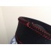 GEORGE BOLLMAN BLACK HAT 1950s fine Doeskin Wool RED Passamenterie Rickrack Trim  eb-21171834