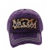 Adjustable Cheetah Leopard Blessed Vintage Hat Cap Purple Pink Turq. Blue Black  eb-19585529