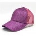 NEW CC Messy Bun Ponytail Adjustable Glitter Mesh Baseball Cap Hat $25  eb-92749619