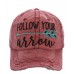 Adjustable Follow Your Arrow Turquoise Distressed Baseball Hat Cap Pink Red   eb-76915633