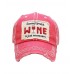 Sometimes Wine Is Just Necessary Vintage Hat Cap Turquoise Black Blue Pink  eb-96894663